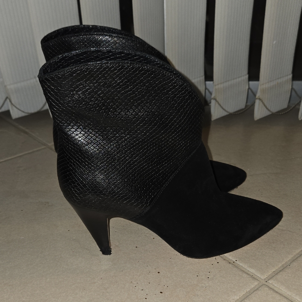 ba&sh Black Textured Heeled Boots